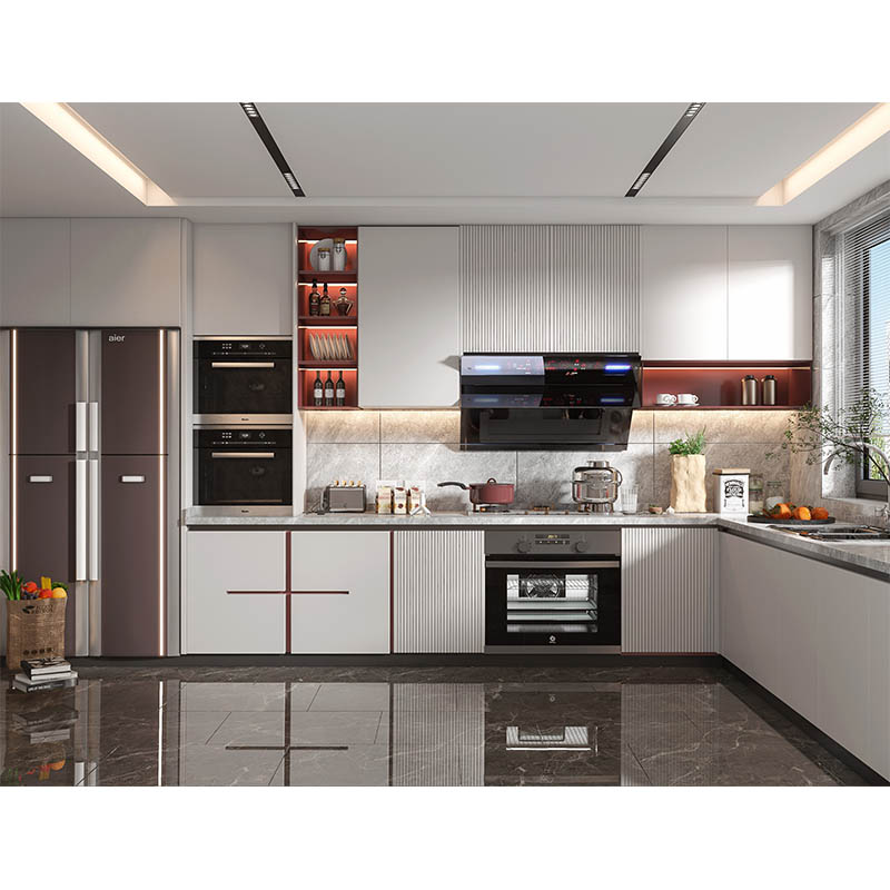 Cupboard Multi-layer cabinet body, quartz stone countertop or stainless steel countertop, PET cabinet door Customization is available, with or without pictures. We're an authorized factory for major domestic and international panel brands, with our own team providing comprehensive support throughout the entire process, ensuring worry-free after-sales service.