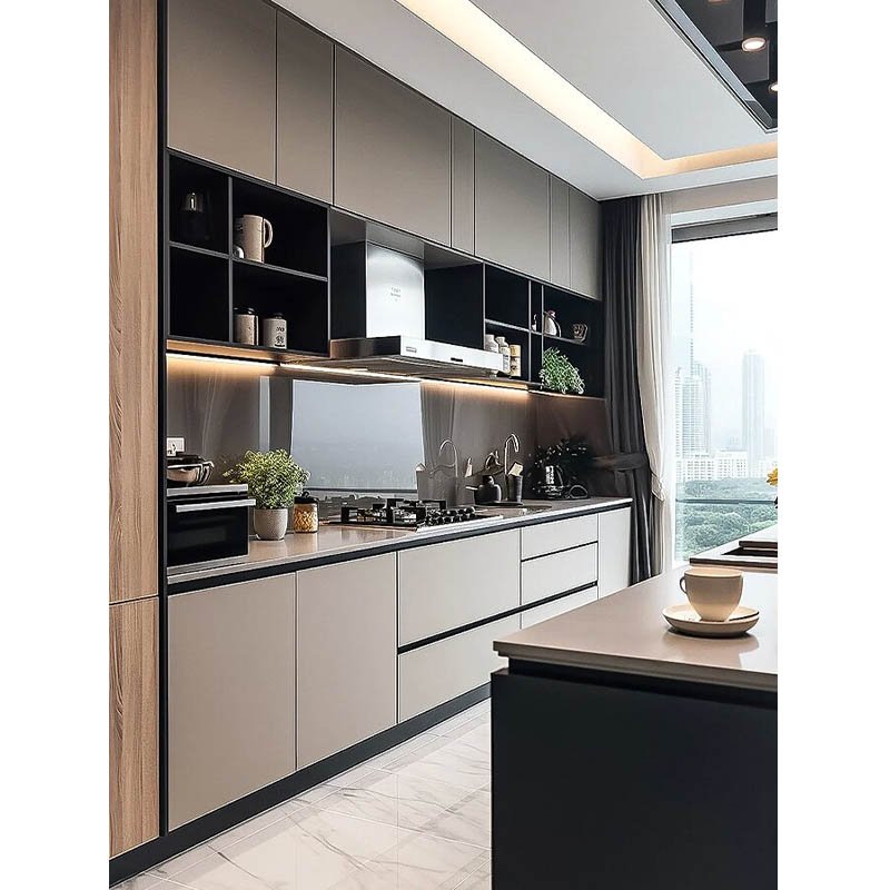 Multi-layer cabinet body, quartz stone countertop or stainless steel countertop, PET cabinet door Customization is available, with or without pictures. We're an authorized factory for major domestic and international panel brands, with our own team providing comprehensive support throughout the entire process, ensuring worry-free after-sales service.